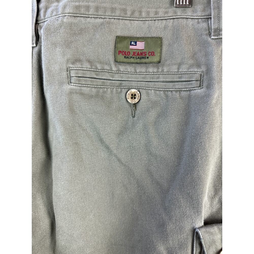Polo Jeans Co. Ralph Lauren Cargo Shorts Faded Green Vtg Look Men's Size 36 - Picture 11 of 13